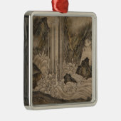 Waterval (Japanse landschapskunst) (Kano Motonobu) Metalen Ornament (Rechts)