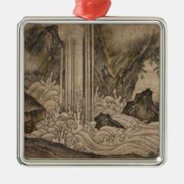 Waterval (Japanse landschapskunst) (Kano Motonobu) Metalen Ornament
