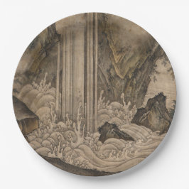 Waterval (Japanse landschapskunst) (Kano Motonobu) Papieren Bordje