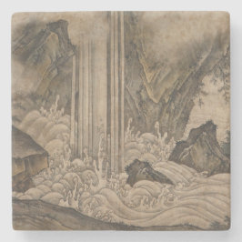 Waterval (Japanse landschapskunst) (Kano Motonobu) Stenen Onderzetter