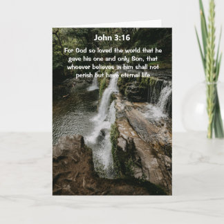 Waterval Johannes 3:16 Bijbelvers Wenskaart Kaart