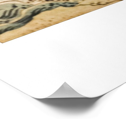 Waterval Kirifuri van Hokusai Poster (Hoek)