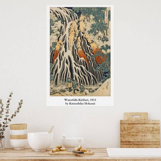 Waterval Kirifuri van Hokusai Poster (Keuken)