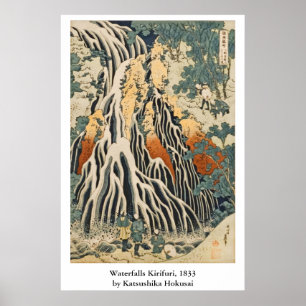 Waterval Kirifuri van Hokusai Poster