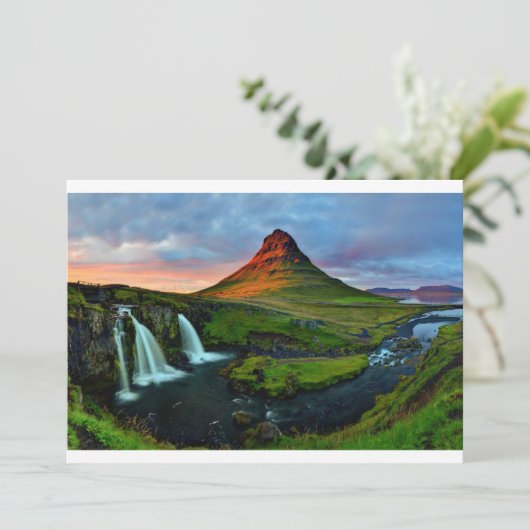Waterval | Kirkjufall, IJsland Bedankkaart (Staand voorkant)