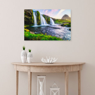 Waterval Kirkjufellsfoss, IJsland Canvas Afdruk