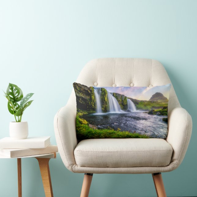 Waterval | Kirkjufellsfoss, IJsland Kussen (Stoel)