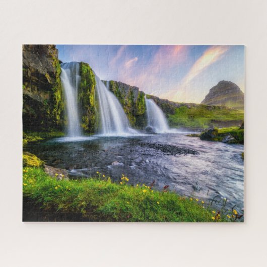 Waterval | Kirkjufellsfoss, IJsland Legpuzzel (Horizontaal)