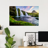 Waterval | Kirkjufellsfoss, IJsland Poster (Thuiskantoor)
