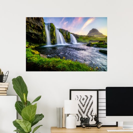 Waterval | Kirkjufellsfoss, IJsland Poster (Thuiskantoor)