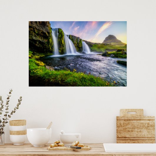 Waterval | Kirkjufellsfoss, IJsland Poster (Keuken)