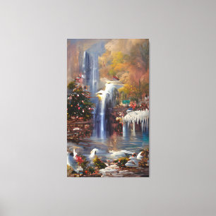 Waterval - kleurrijke Abstracte schilderdoek Canvas Afdruk