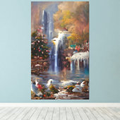 Waterval - kleurrijke Abstracte schilderdoek Canvas Afdruk (Insitu (Houten vloer))