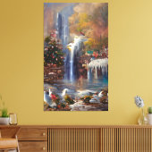 Waterval - kleurrijke Abstracte schilderdoek Canvas Afdruk (Insitu (Woonkamer))