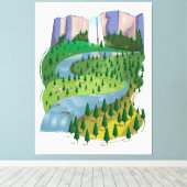 Waterval Landschap Canvas Afdruk (Insitu (Houten vloer))