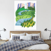Waterval Landschap Canvas Afdruk (Insitu (Slaapkamer))