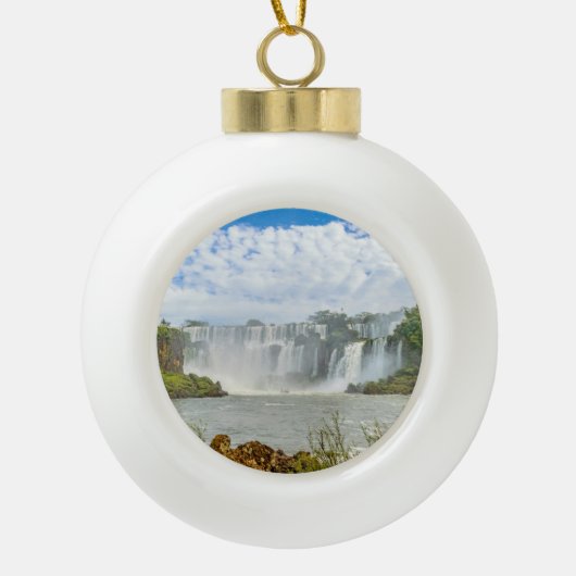 Waterval Landschap in Iguazu Park Keramische Bal Ornament (Voorkant)