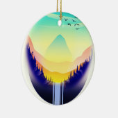 Waterval Landschap Keramisch Ornament (Rechts)
