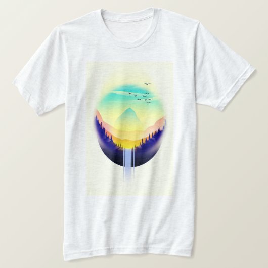 Waterval Landschap T-shirt (Design voorkant)