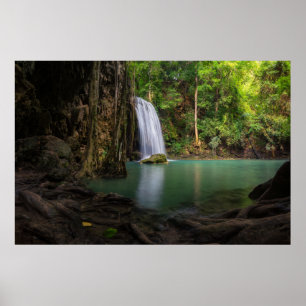 Waterval Lente regenwoudewaterval Thailand Poster