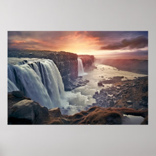 Waterval Majestueus mooi landschap Poster