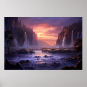 Waterval Majestueus mooi landschap Poster (Voorkant)