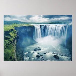 Waterval Majestueus mooi landschap Poster