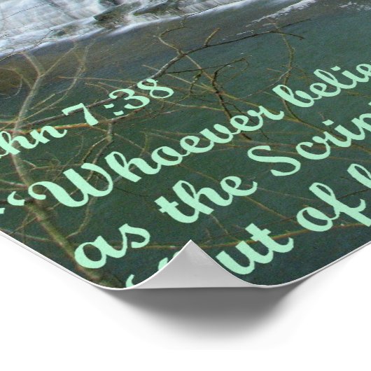 Waterval met John 7:38 Poster (Hoek)