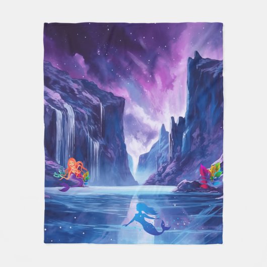 waterval met zeemeerminnen fleece deken (Voorkant)
