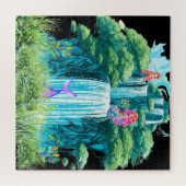 waterval met zeemeerminnen legpuzzel (Horizontaal)