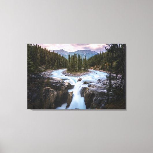 Waterval | Nationaal Park Jasper, Canada Canvas Afdruk (Voorkant)