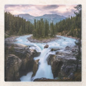 Waterval | Nationaal Park Jasper, Canada Glazen Onderzetter (Voorkant)