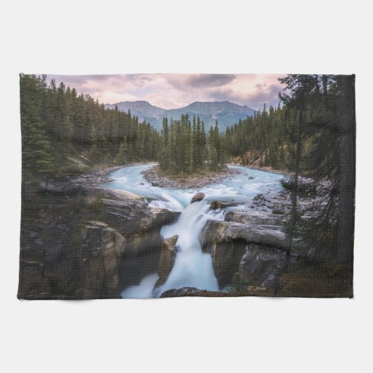 Waterval | Nationaal Park Jasper, Canada Theedoek (Horizontaal)