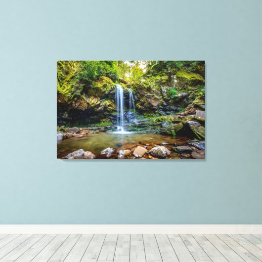Waterval | Nationaal park Smokey Mountain Canvas Afdruk (Insitu (Houten vloer))
