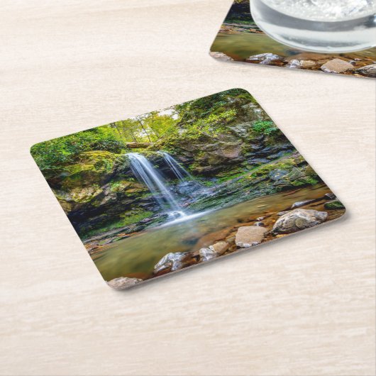 Waterval | Nationaal park Smokey Mountain Kartonnen Onderzetters (Schuin)