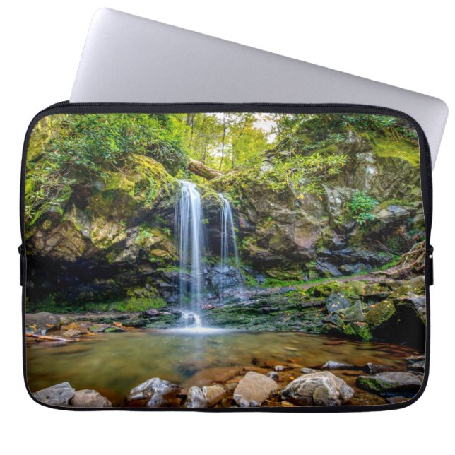 Waterval | Nationaal park Smokey Mountain Laptop Sleeve (Voorkant)