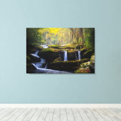Waterval | Nationaal park van het Grote Smoky Moun Canvas Afdruk (Insitu (Houten vloer))