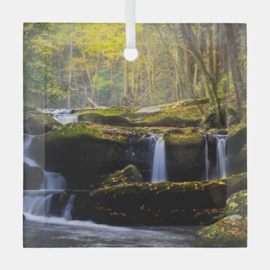 Waterval | Nationaal park van het Grote Smoky Moun Glas Ornament (Voorkant)
