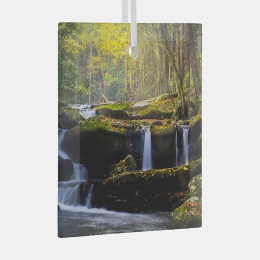 Waterval | Nationaal park van het Grote Smoky Moun Glas Ornament (Voorkant Rechts)