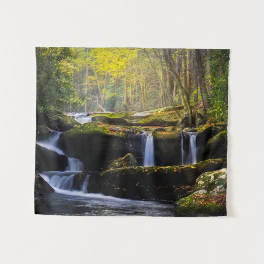 Waterval | Nationaal park van het Grote Smoky Moun Wandkleed (Voorkant (horizontaal))
