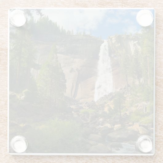 Waterval | Nationaal park Yosemite Glazen Onderzetter (Achterkant)