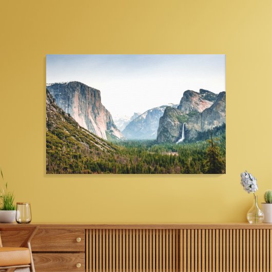 Waterval | Nationaal park Yosemite Valley Canvas Afdruk (Insitu (Woonkamer))