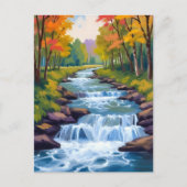 Waterval Natuur Landschap Schilderij Briefkaart (Voorkant)