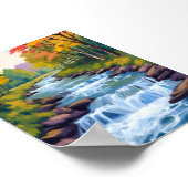 Waterval Natuur Landschap Schilderij Poster (Hoek)