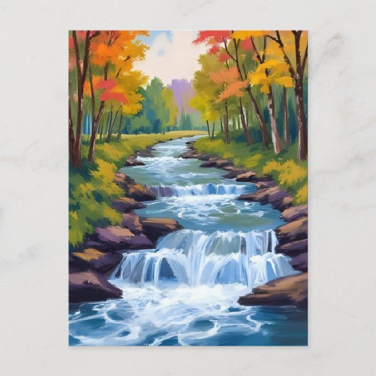 Waterval Natuur Landschapsschilderkunst Briefkaart (Voorkant)