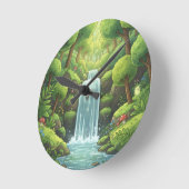 Waterval Natuur wandklok – Fresh Green Design (Hoek)