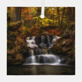 Waterval | New England Connecticut Glas Ornament (Achterkant)