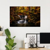 Waterval | New England Connecticut Poster (Thuiskantoor)