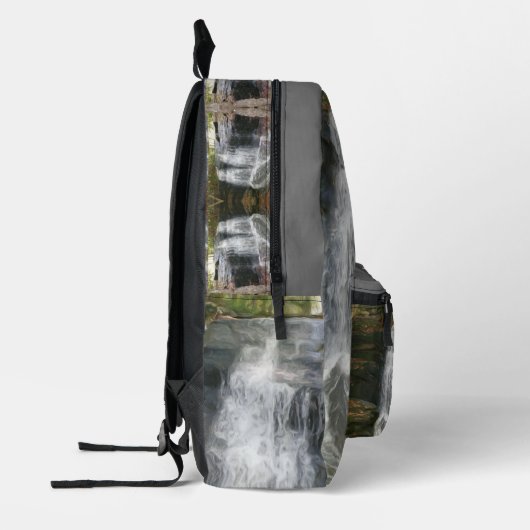  waterval olieverfschilderij gepersonaliseerd bedrukte rugzak (Links)