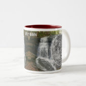  waterval olieverfschilderij Voeg je foto toe Tweekleurige Koffiemok (Voorkant rechts)